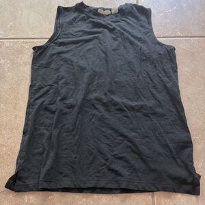 Christian Siriano black slub knit muscle tank